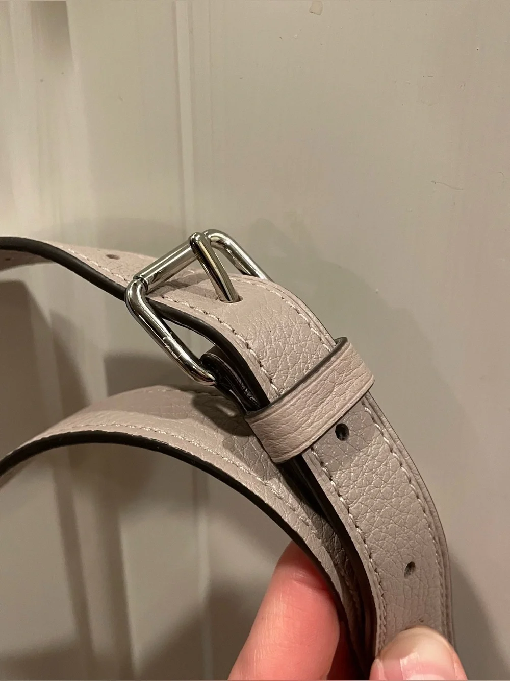 NWOT Coach Leather Crossbody Strap - Taupe / Tan - Brown Edging - Silver